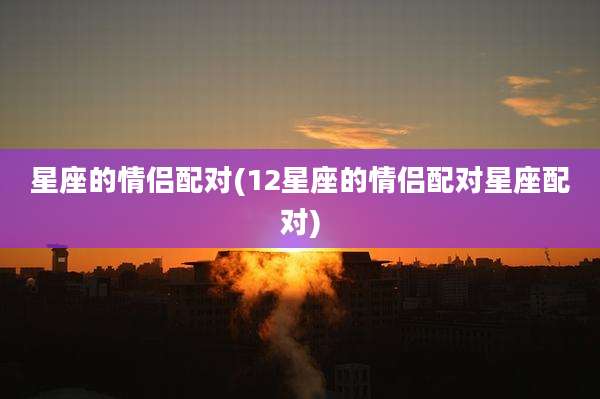 星座的情侣配对(12星座的情侣配对星座配对)