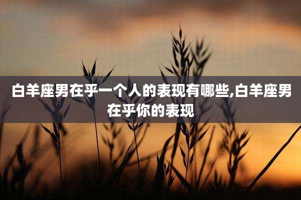 白羊座男在乎一个人的表现有哪些,白羊座男在乎你的表现