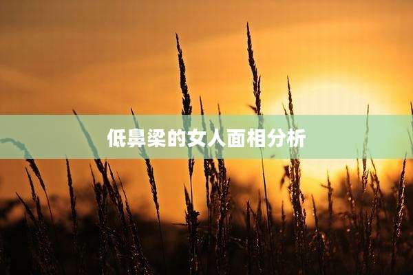 低鼻梁的女人面相分析
