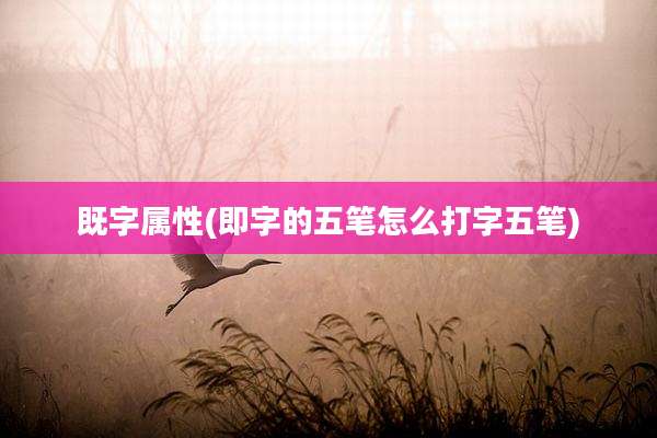 既字属性(即字的五笔怎么打字五笔)