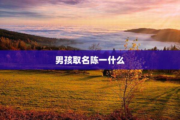 男孩取名陈一什么