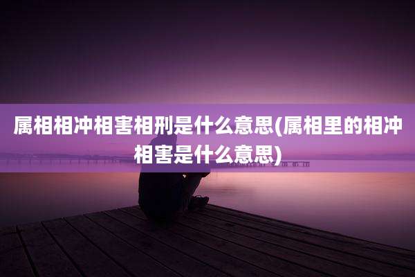属相相冲相害相刑是什么意思(属相里的相冲相害是什么意思)