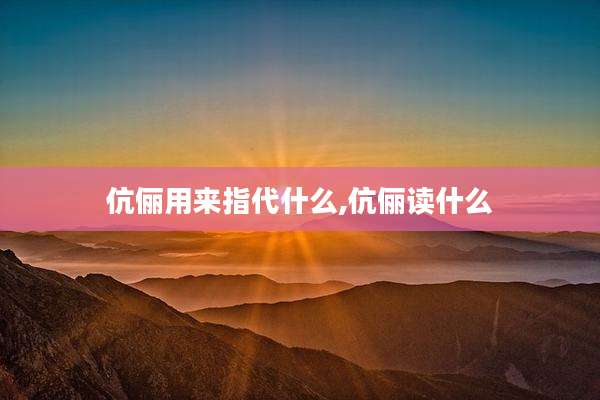 伉俪用来指代什么,伉俪读什么