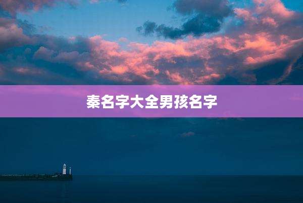 秦名字大全男孩名字