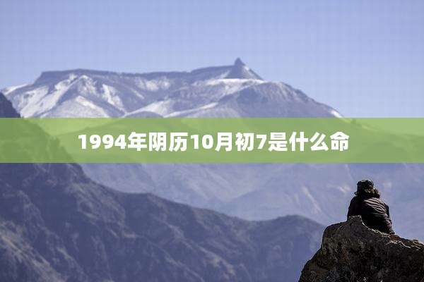 1994年阴历10月初7是什么命