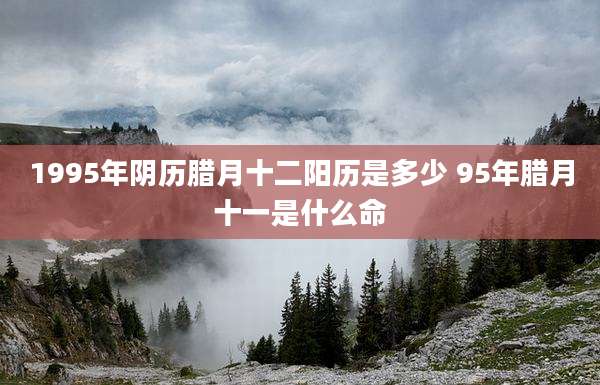 1995年阴历腊月十二阳历是多少 95年腊月十一是什么命