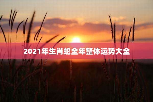 2021年生肖蛇全年整体运势大全