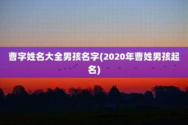 曹字姓名大全男孩名字(2020年曹姓男孩起名)