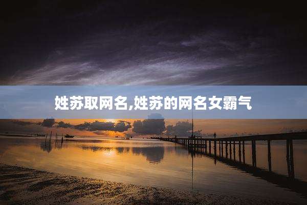 姓苏取网名,姓苏的网名女霸气