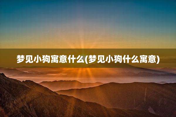 梦见小狗寓意什么(梦见小狗什么寓意)