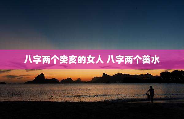 八字两个癸亥的女人 八字两个葵水