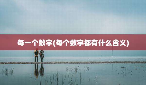 每一个数字(每个数字都有什么含义)