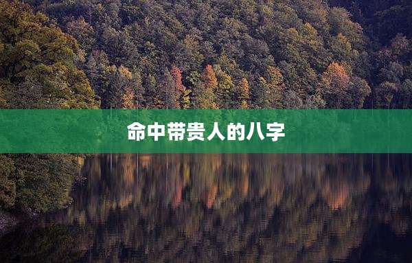 命中带贵人的八字