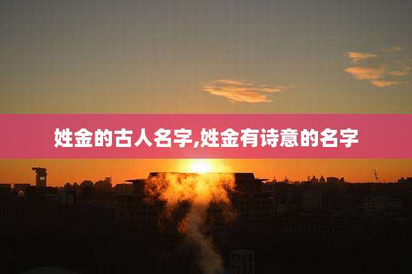 姓金的古人名字,姓金有诗意的名字