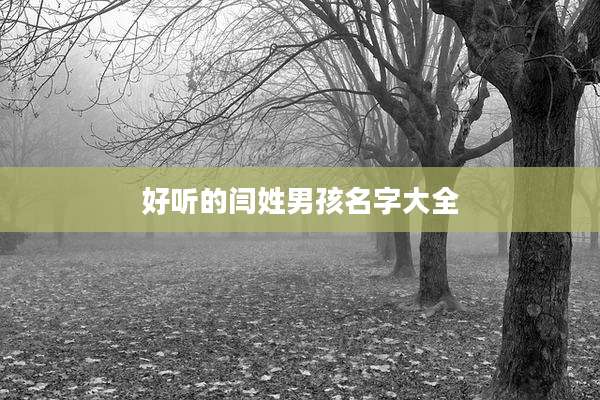 好听的闫姓男孩名字大全