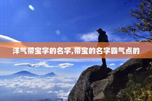 洋气带宝字的名字,带宝的名字霸气点的