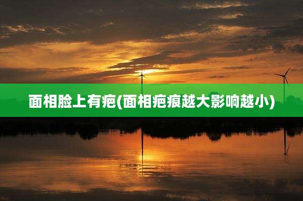 面相脸上有疤(面相疤痕越大影响越小)