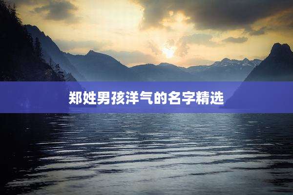 郑姓男孩洋气的名字精选