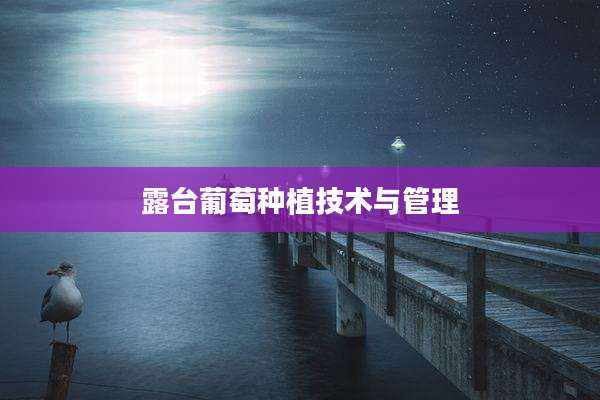 露台葡萄种植技术与管理