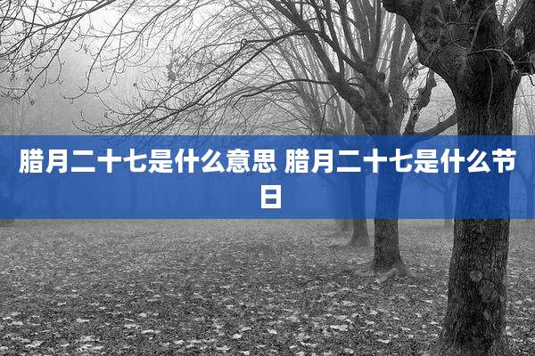 腊月二十七是什么意思 腊月二十七是什么节日