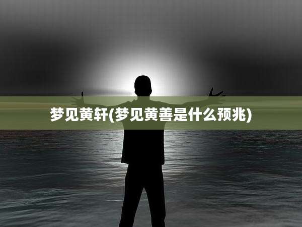 梦见黄轩(梦见黄善是什么预兆)