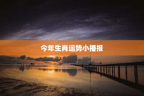 今年生肖运势小播报
