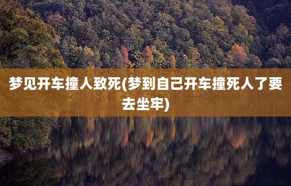 梦见开车撞人致死(梦到自己开车撞死人了要去坐牢)