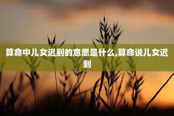 算命中儿女迟到的意思是什么,算命说儿女迟到