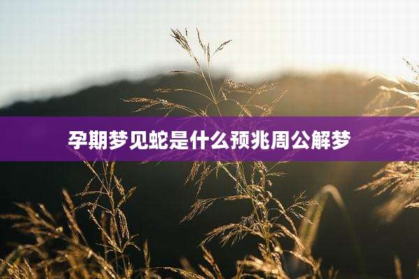 孕期梦见蛇是什么预兆周公解梦