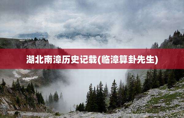 湖北南漳历史记载(临漳算卦先生)