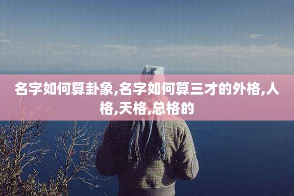名字如何算卦象,名字如何算三才的外格,人格,天格,总格的