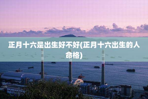 正月十六是出生好不好(正月十六出生的人命格)