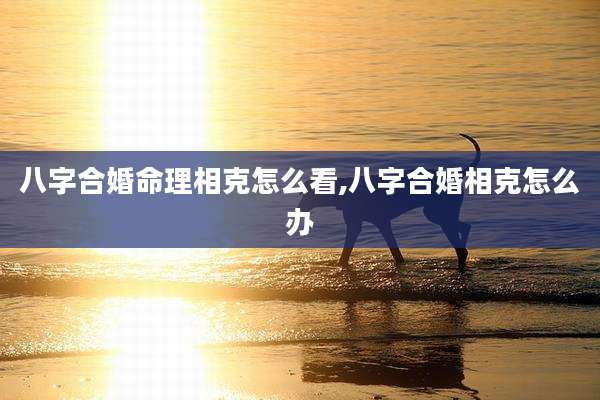 八字合婚命理相克怎么看,八字合婚相克怎么办