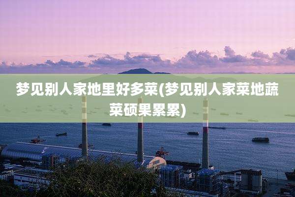 梦见别人家地里好多菜(梦见别人家菜地蔬菜硕果累累)