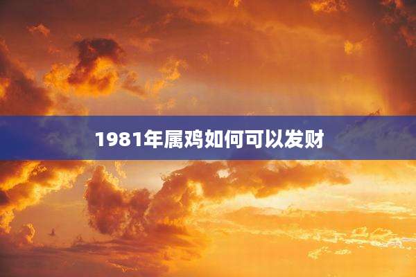 1981年属鸡如何可以发财
