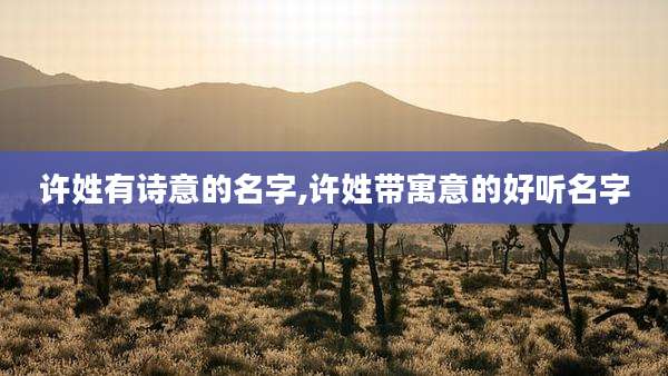 许姓有诗意的名字,许姓带寓意的好听名字