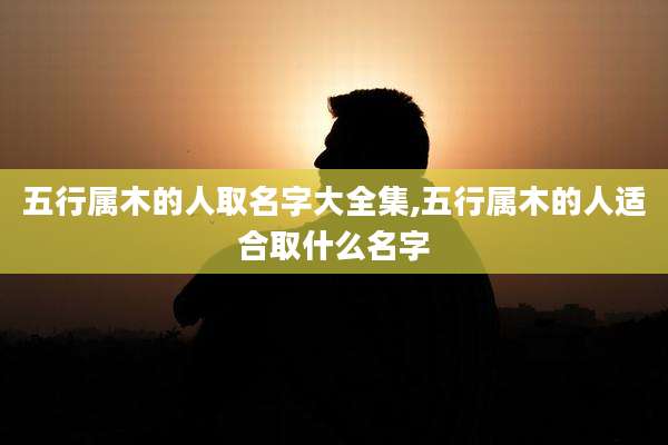 五行属木的人取名字大全集,五行属木的人适合取什么名字