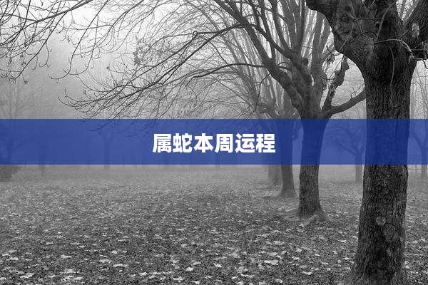 属蛇本周运程