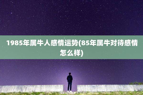 1985年属牛人感情运势(85年属牛对待感情怎么样)