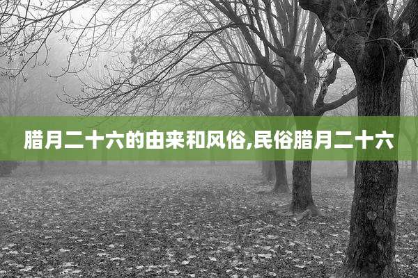 腊月二十六的由来和风俗,民俗腊月二十六