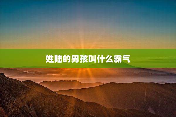 姓陆的男孩叫什么霸气