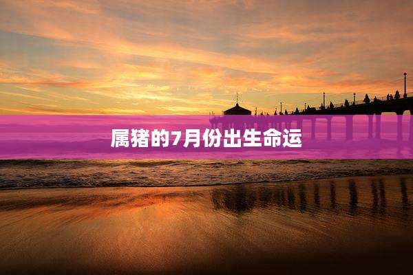 属猪的7月份出生命运