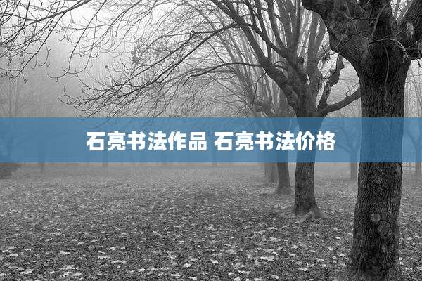 石亮书法作品 石亮书法价格