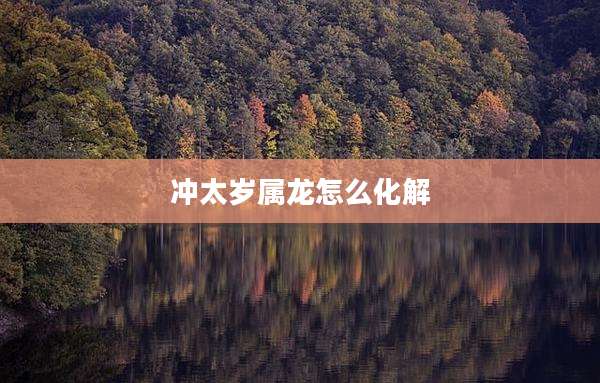 冲太岁属龙怎么化解