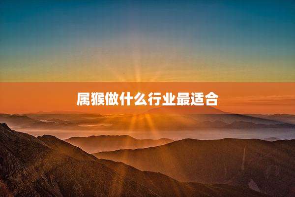 属猴做什么行业最适合