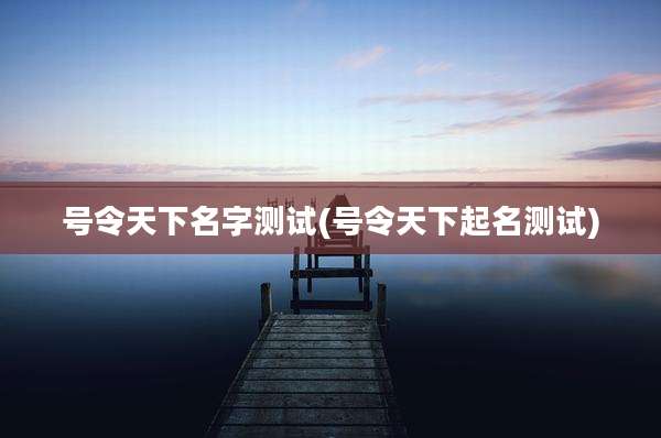 号令天下名字测试(号令天下起名测试)