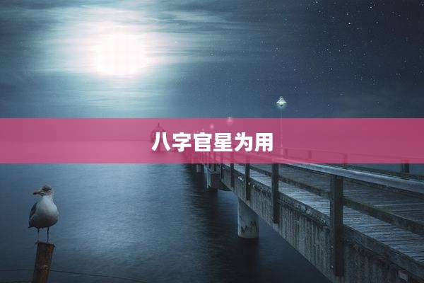 八字官星为用
