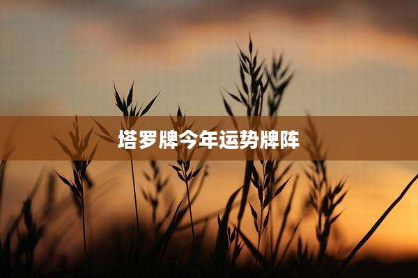 塔罗牌今年运势牌阵