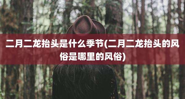 二月二龙抬头是什么季节(二月二龙抬头的风俗是哪里的风俗)