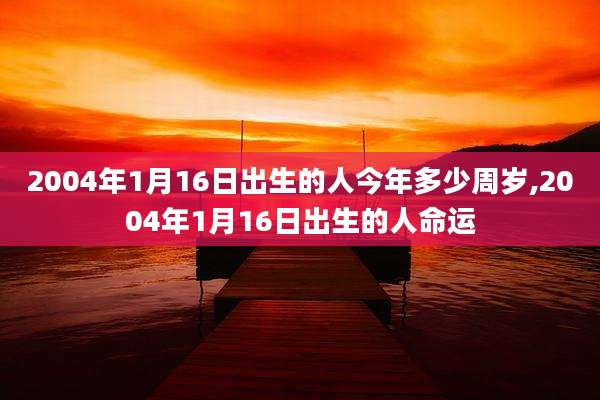 2004年1月16日出生的人今年多少周岁,2004年1月16日出生的人命运